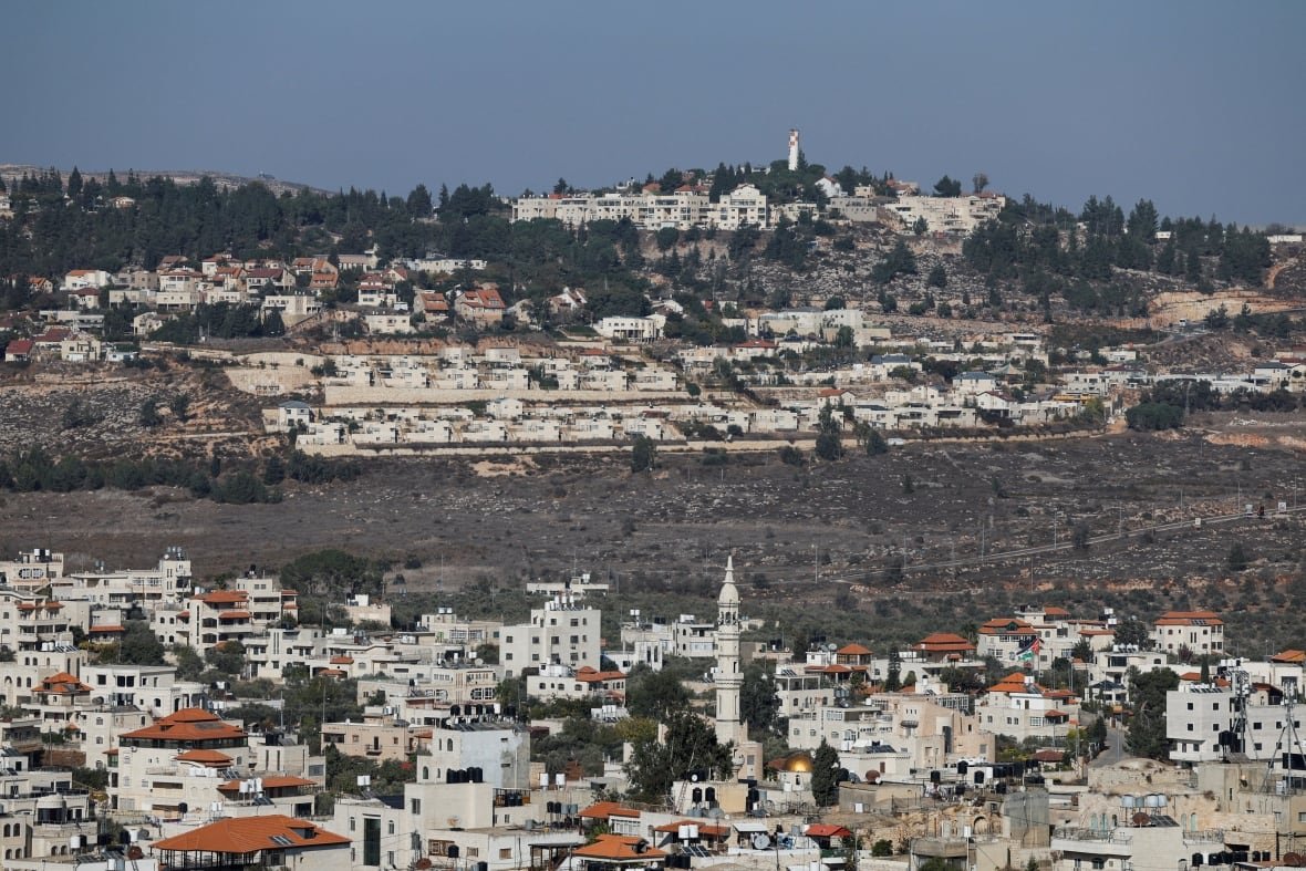  A view of the Israeli settlement Shilo near the Palestinian town of Turmus Ayya near Ramallah, in the Israeli-occupied West Bank, November 9, 2024. Israel's settler movement has made displacing Palestinians from the occupied West Bank its main political objective.