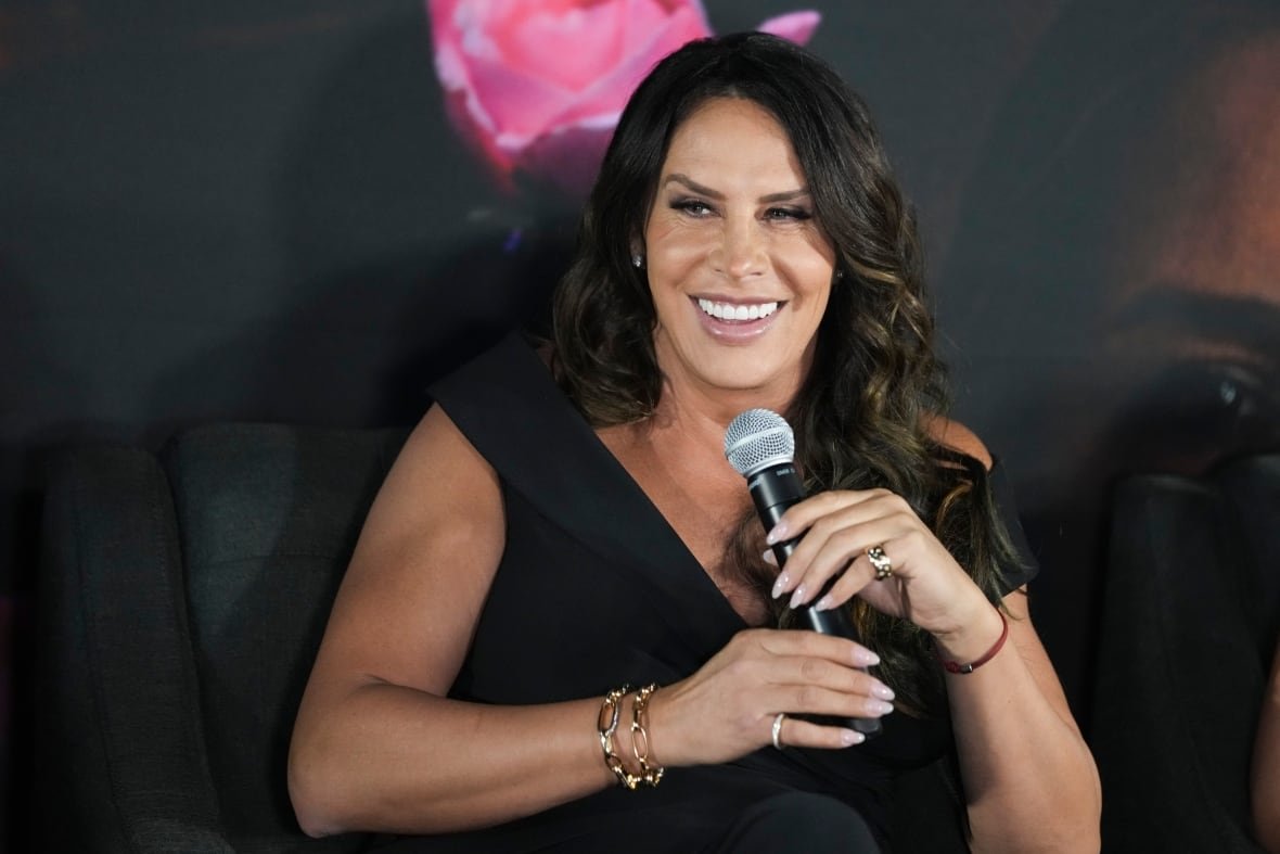 Actress Karla Sofia Gascon smiles during a press conference to promote the film "Emilia Perez," in Mexico City, Jan. 15, 2025. 