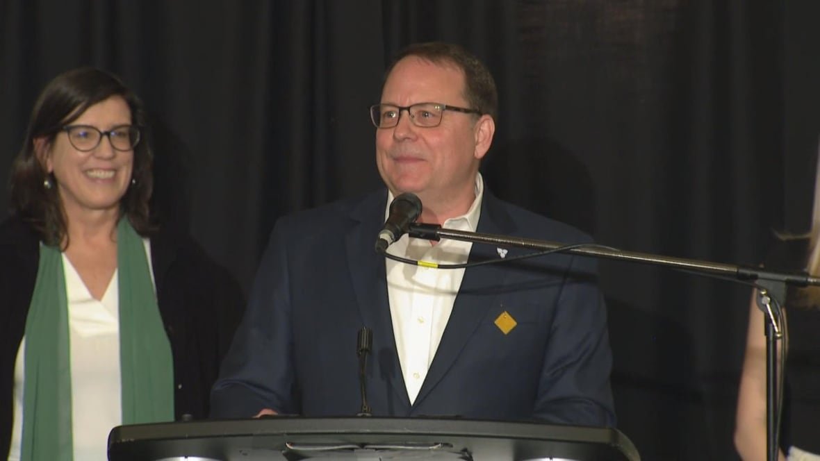 A man stands at a podium.
