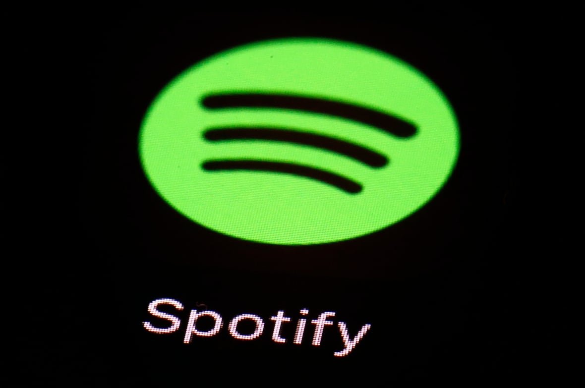 Spotify app is seen on an iPad.