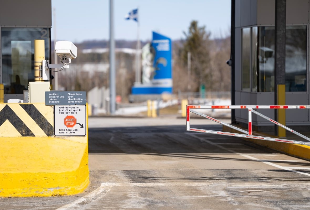 A Canada Border Services customs booth is seen at the Highway 55 Port of Entry in Stanstead, Que., Thursday, March 13, 2025.
