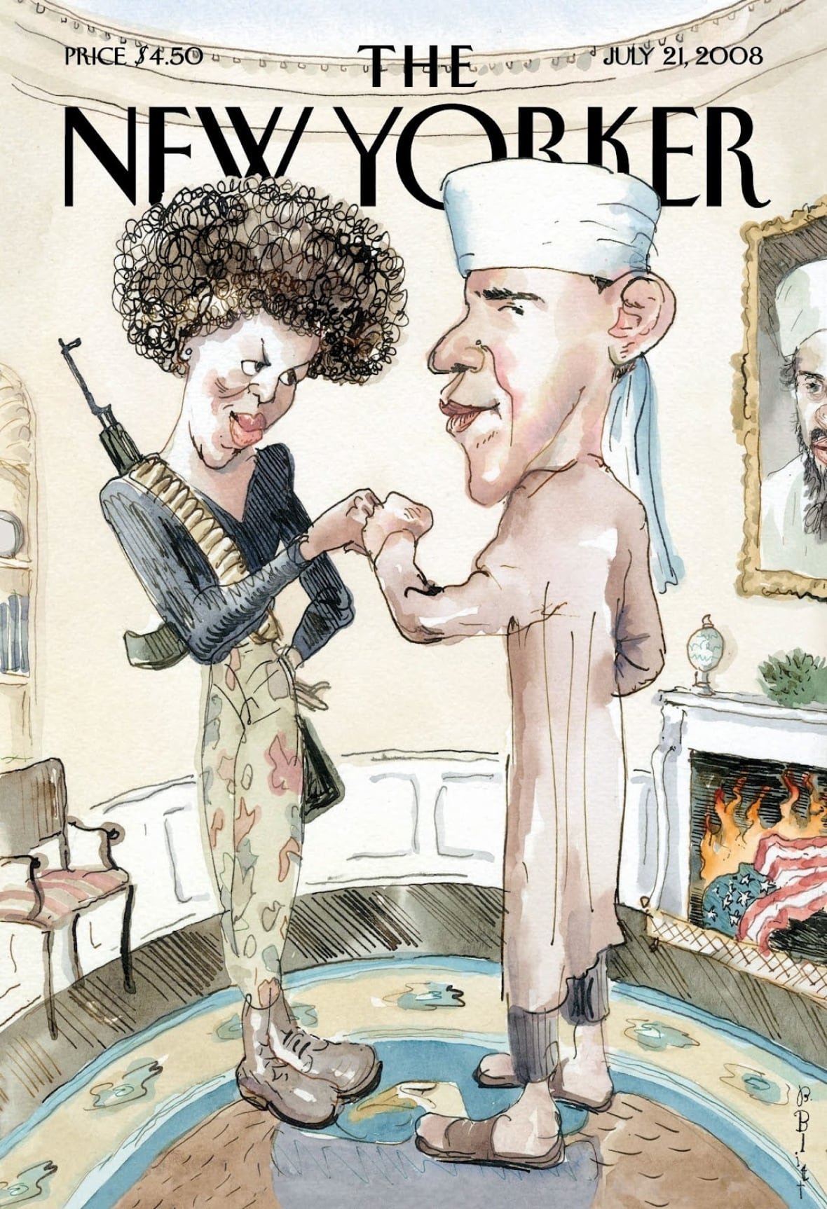 A cartoon featuring Barack Obama.