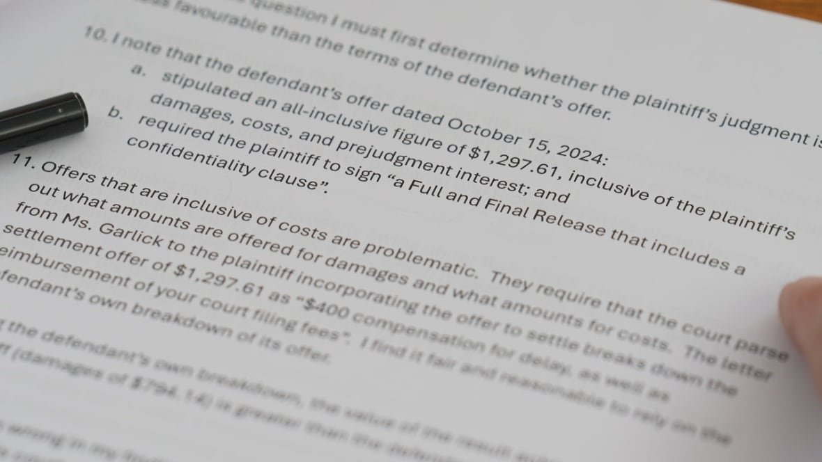 Close-up of court document. 