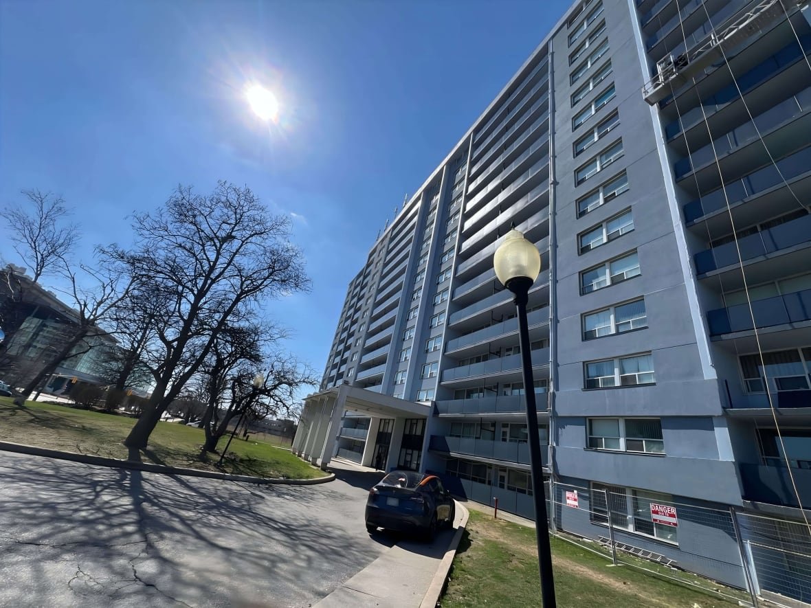 A Mitrex project in Toronto, where an apartment block got new balcony railings that are also solar panels that will generate electricity. Mitrex's panels are made locally in Toronto.