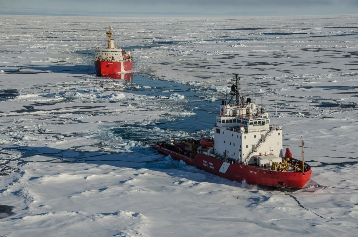 CCGS Terry Fox breaks the ice ahead of CGGS Louis S. St-Laurent during a science mission charting Canada's Arctic continental shelf in 2015. The federal government announced Friday it was ordering the construction of six new icebreakers and the work would go to a yet-to-be-selected federally designated shipyard.