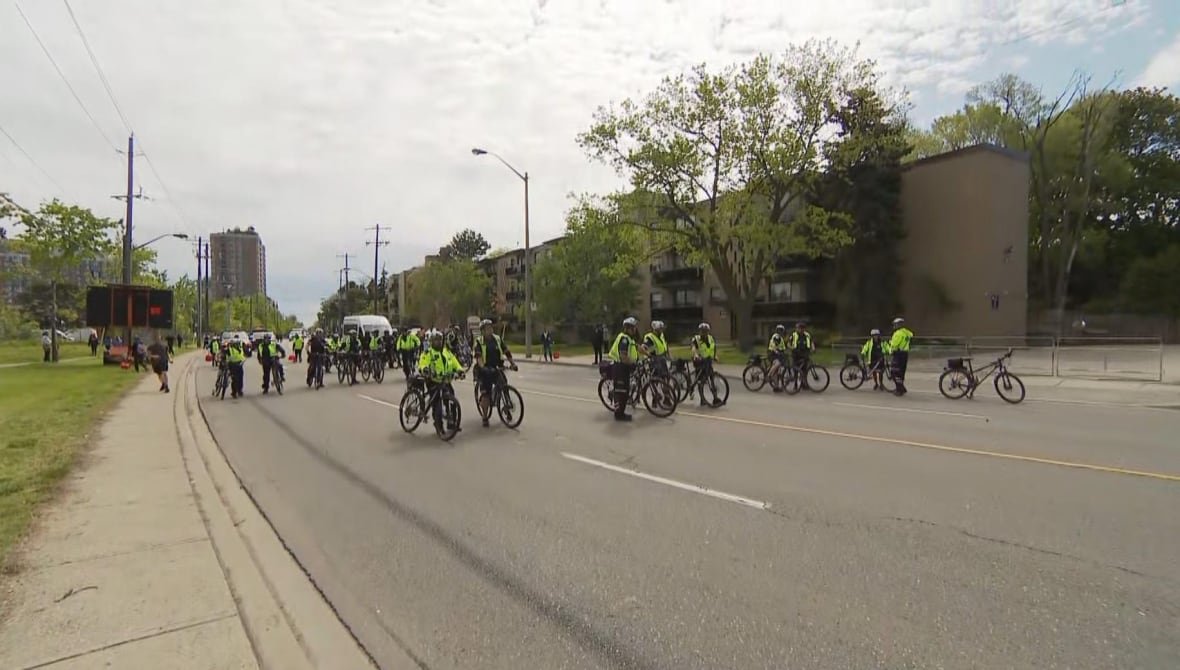 Photo showing several officers on bicycles