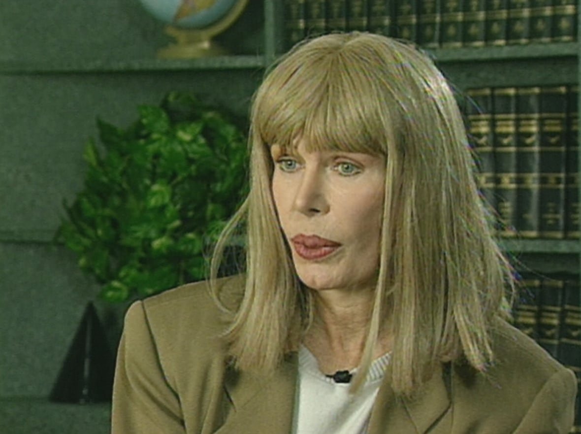 Actor Loretta Swit is seen speaking to CBC's 'First Edition' in March of 1997.
