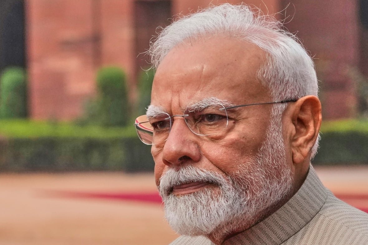 Indian Prime Minister Narendra Modi is pictured at the Indian presidential palace in New Delhi, India, May 3, 2025.