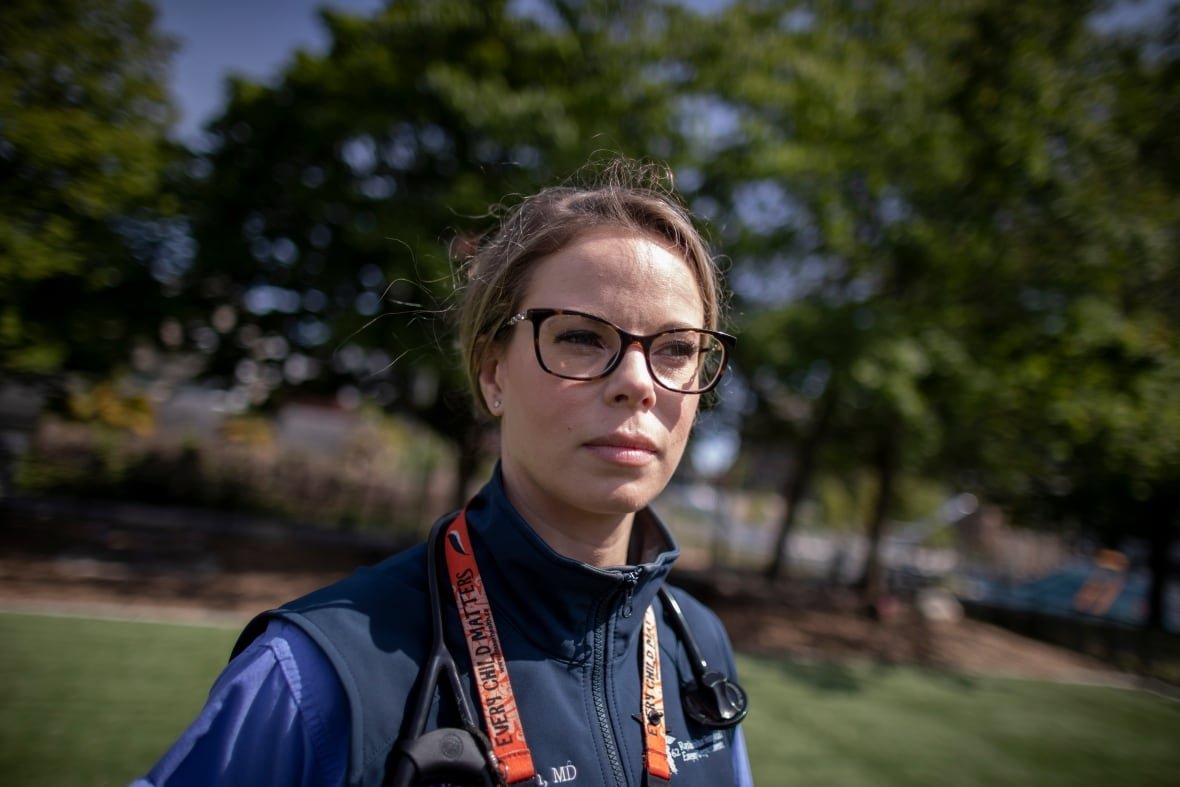 Dr. Kaitlin Stockton is pictured at her home in North Vancouver, B.C, on Thursday, June 5, 2025.