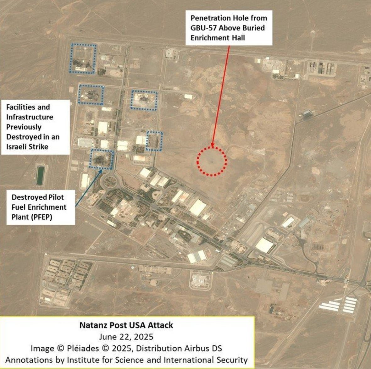 An overhead view of a nuclear enrichment complex in Iran.