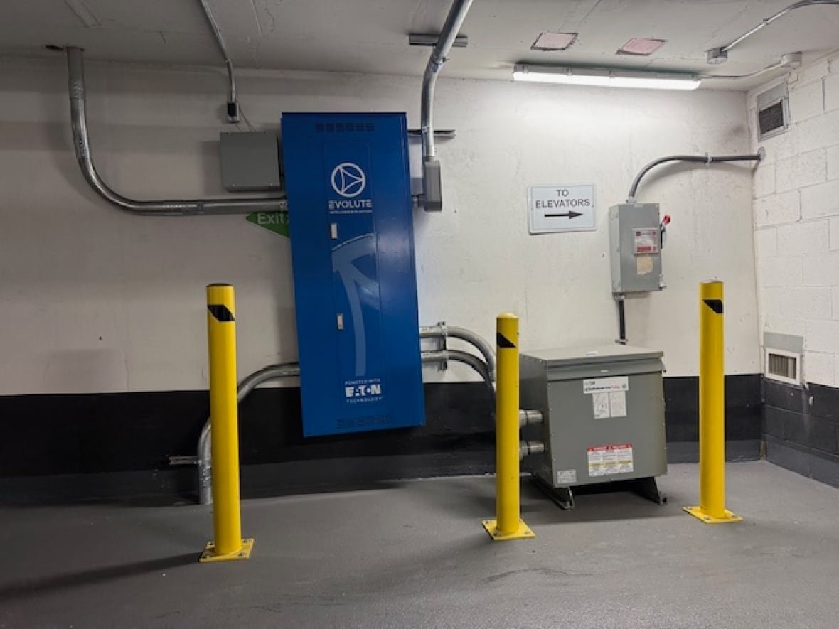 Electrical panels and boxes in garage