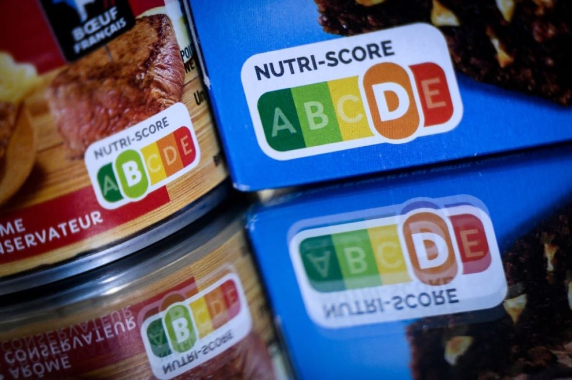 Two packages of foods with A B C D E label on it