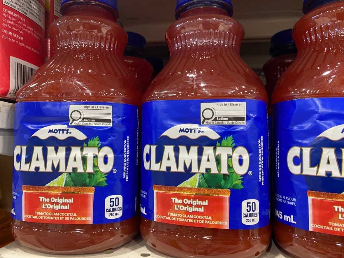 Bottles of red liquid on a shelf