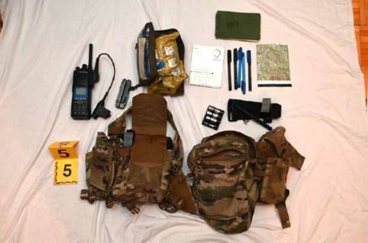 The RCMP said this photo shows some of the seized military equipment.