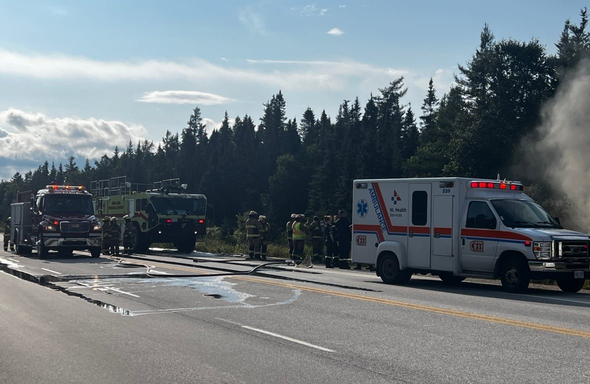 Emergency vehicles on road