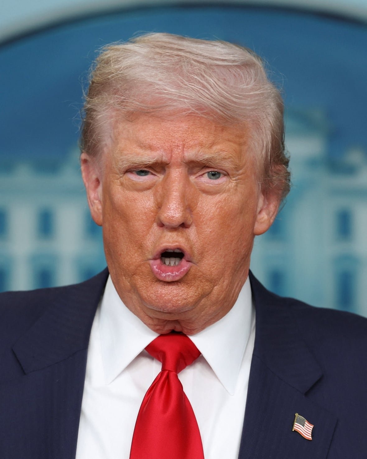 U.S. President Donald Trump speaks to the press about deploying federal law enforcement agents in Washington to bolster the local police presence, in the Press Briefing Room at the White House, in Washington D.C., U.S., August 11, 2025. 