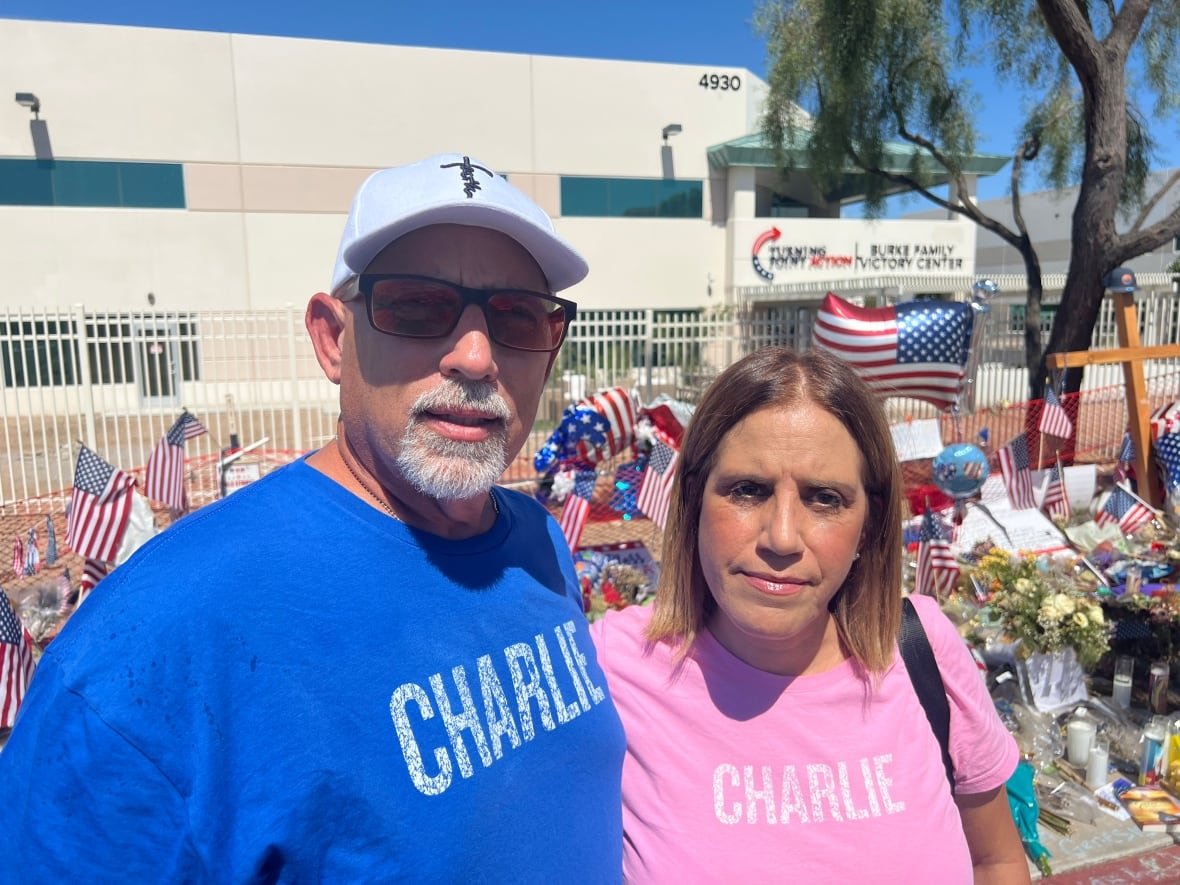 Yvette Gomez along with her husband Gregory and two sons flew out from Miami to attend the memorial.