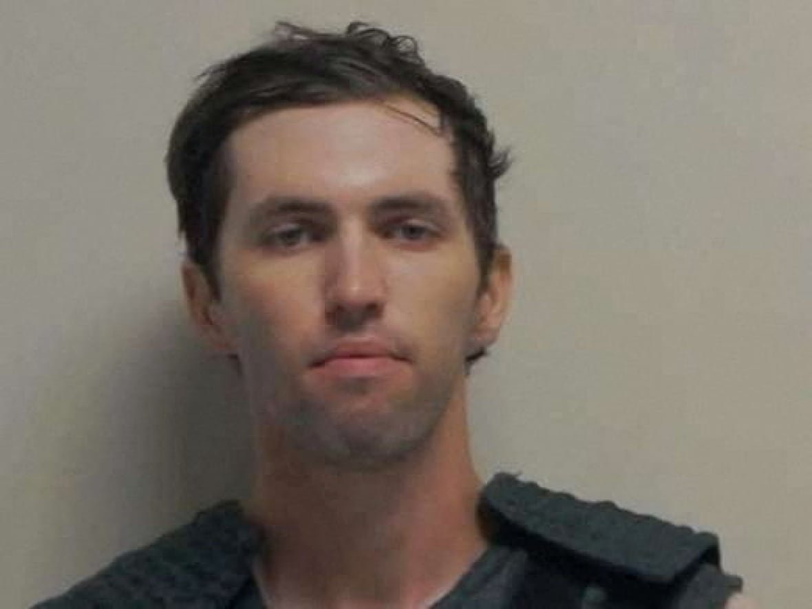 A young man cleanshaven and with brown hair is shown in what appears to be a police mugshot.