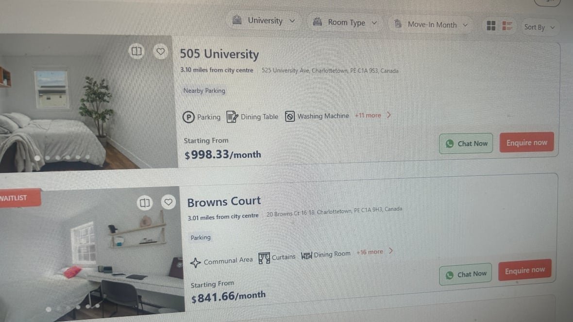 Some of the online ads for the newly furnished Browns Court units, broken down by how much an occupant will pay monthly for a bedroom plus use of the bathroom, kitchen and other rooms.