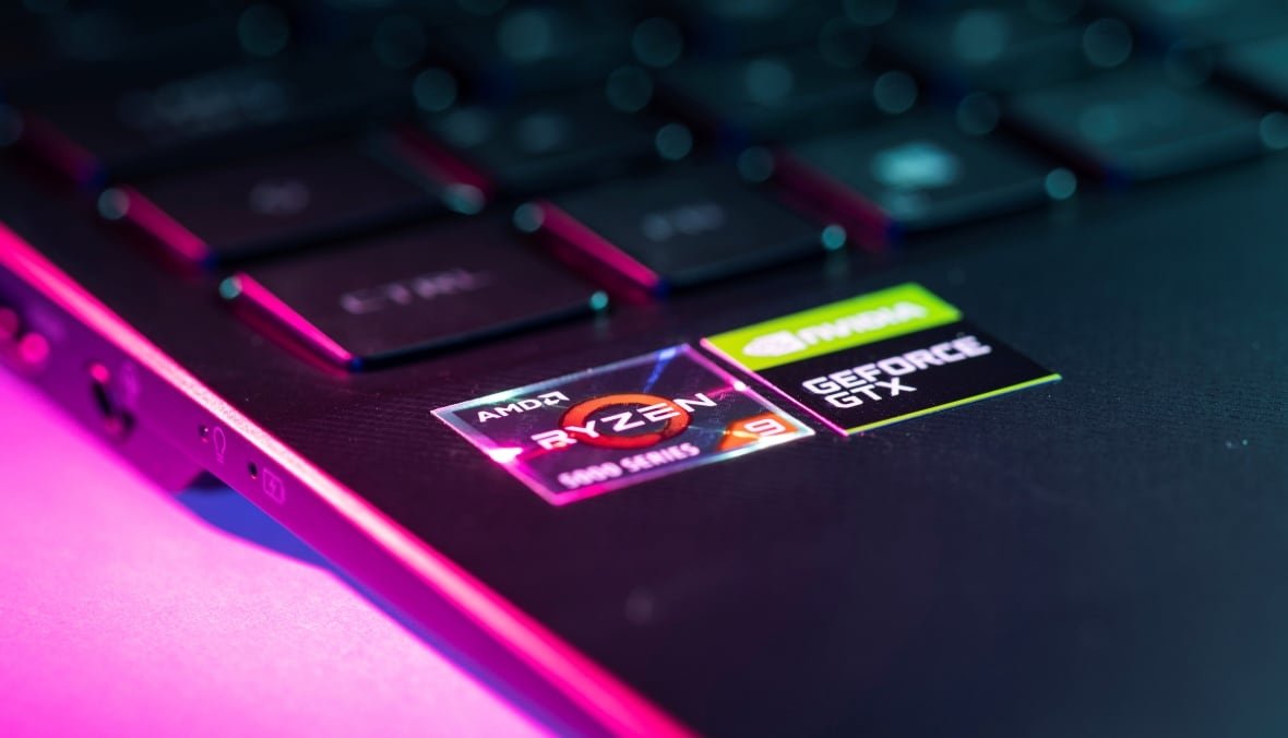 Two chips are shown on a laptop computer.