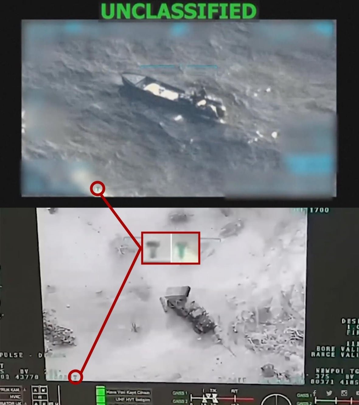 A comparison between two video feeds.