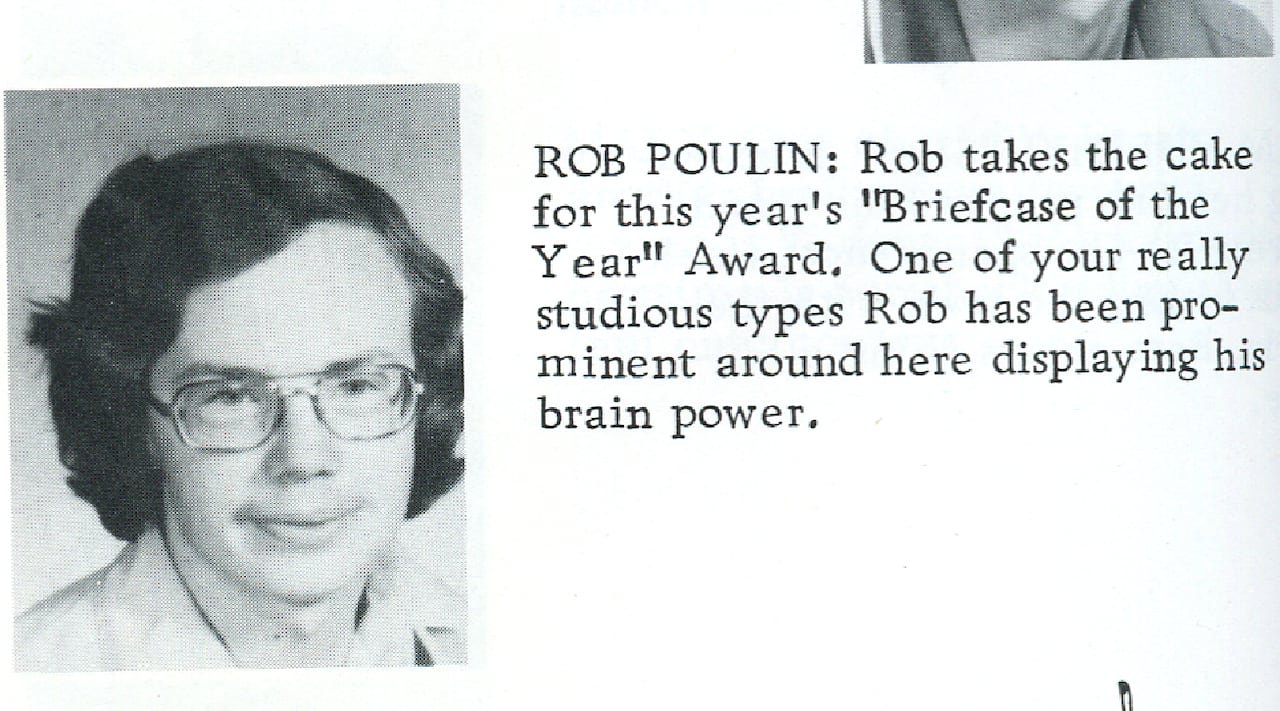 Robert Poulin 1974-1975 school year yearbook photo