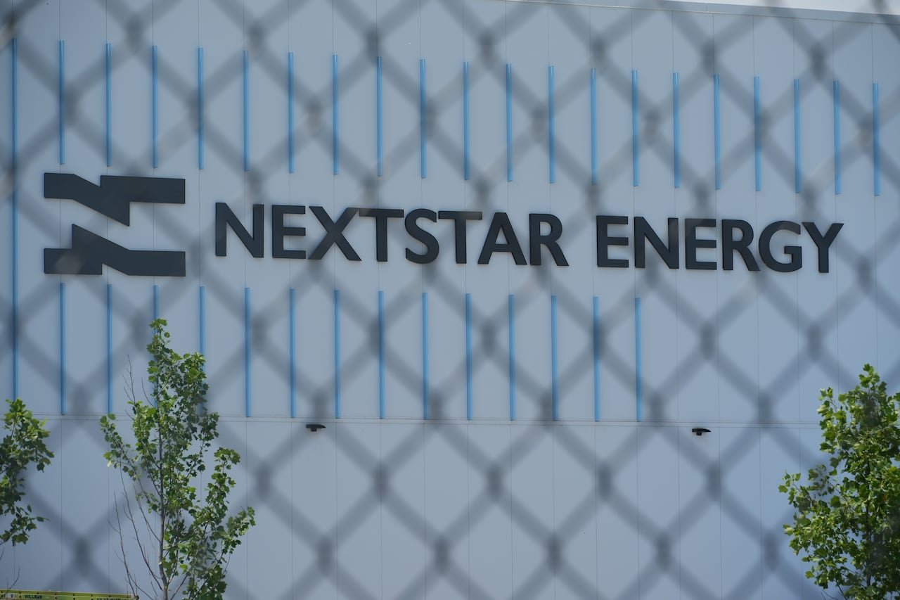 A logo saying NextStar Energy is shown on a building